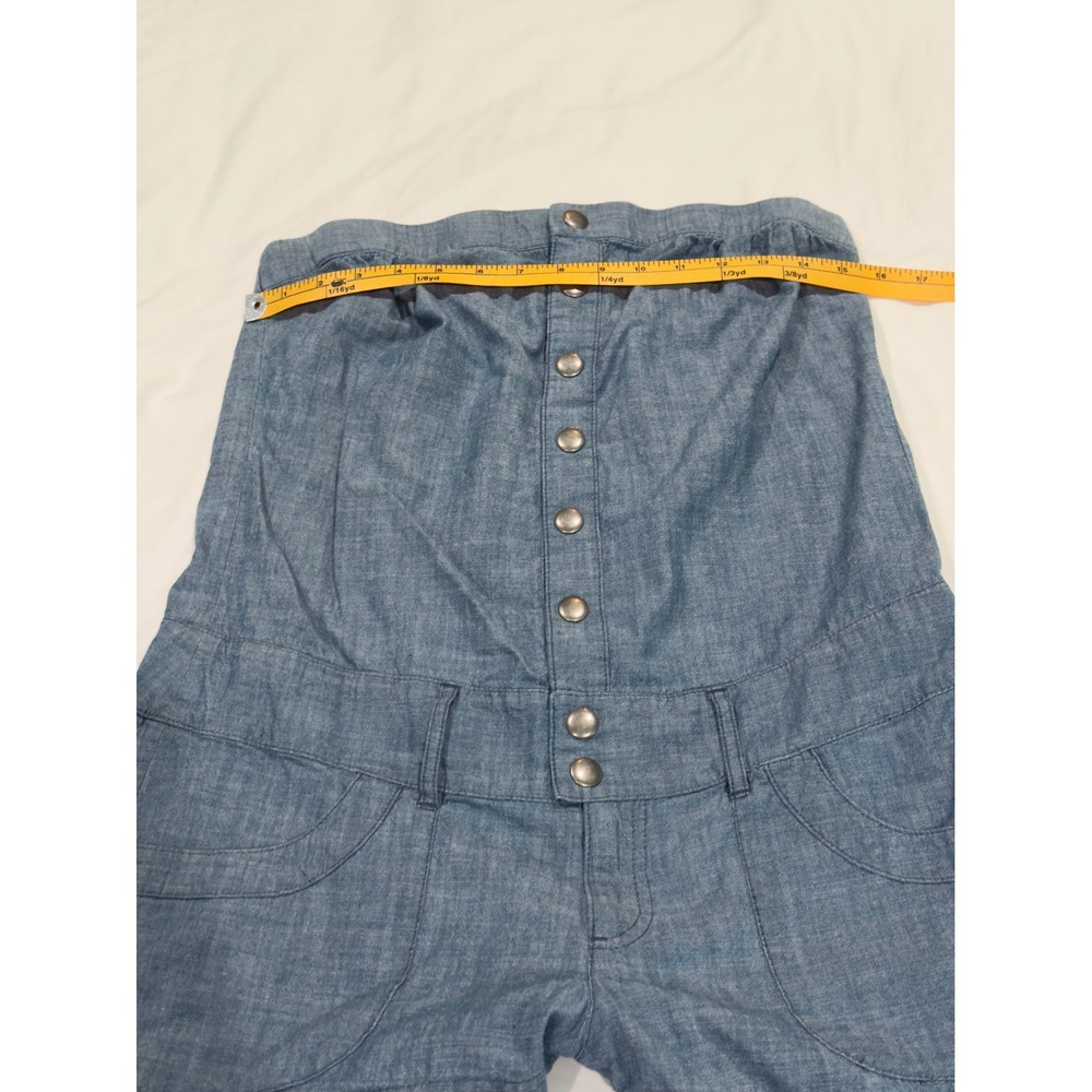 Express Womens Chambray Button Front Strapless Ro… - image 5